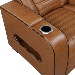 Arbor Leather Match Power Double Reclining Sofa