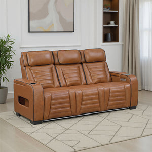 Arbor Leather Match Power Double Reclining Sofa