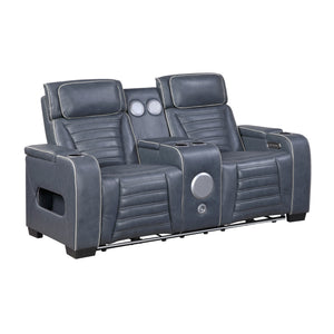 Arbor Leather Match Power Double Reclining Loveseat
