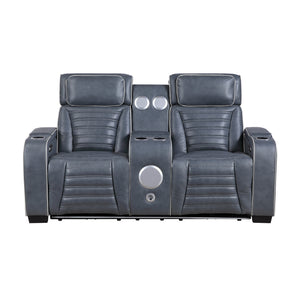 Arbor Leather Match Power Double Reclining Loveseat