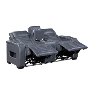 Arbor Leather Match Power Double Reclining Loveseat