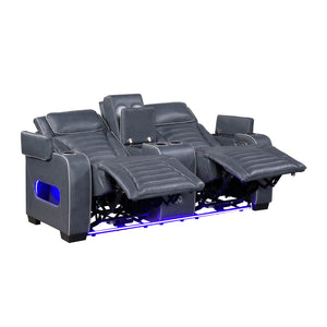 Arbor Leather Match Power Double Reclining Loveseat