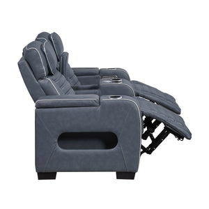 Arbor Leather Match Power Double Reclining Loveseat
