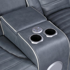 Arbor Leather Match Power Double Reclining Loveseat