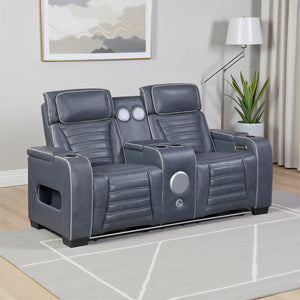 Arbor Leather Match Power Double Reclining Loveseat