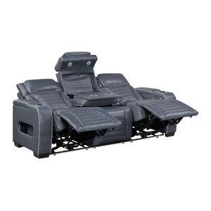 Arbor Leather Match Power Double Reclining Sofa