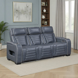 Arbor Leather Match Power Double Reclining Sofa