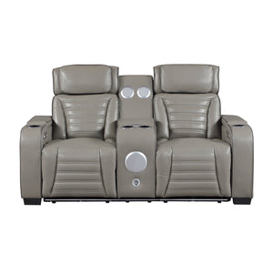 Arbor Leather Match Power Double Reclining Loveseat
