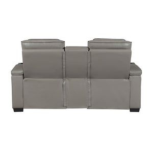 Arbor Leather Match Power Double Reclining Loveseat
