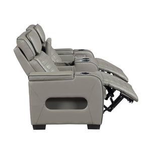 Arbor Leather Match Power Double Reclining Loveseat