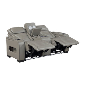 Arbor Leather Match Power Double Reclining Loveseat