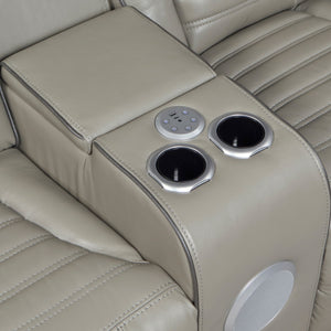 Arbor Leather Match Power Double Reclining Loveseat