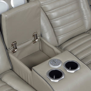 Arbor Leather Match Power Double Reclining Loveseat