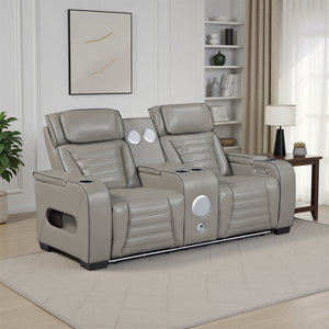 Arbor Leather Match Power Double Reclining Loveseat