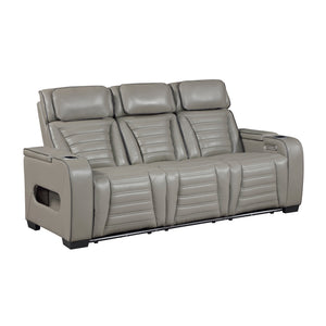 Arbor Leather Match Power Double Reclining Sofa