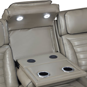 Arbor Leather Match Power Double Reclining Sofa