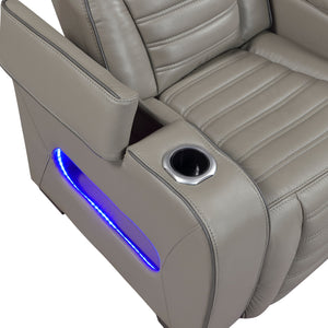 Arbor Leather Match Power Double Reclining Sofa