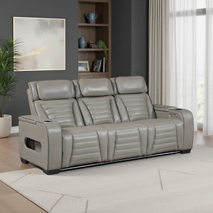 Arbor Leather Match Power Double Reclining Sofa