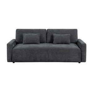 Neli Textured Fabric Convertible Queen Sleeper Sofa with Charging Ports