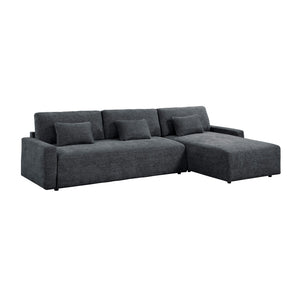 Neli Textured Fabric 2-Piece Sectional with Convertible Queen Sleeper and Right Side Chaise
