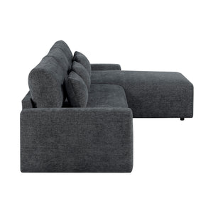 Neli Textured Fabric 2-Piece Sectional with Convertible Queen Sleeper and Right Side Chaise