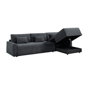 Neli Textured Fabric 2-Piece Sectional with Convertible Queen Sleeper and Right Side Chaise