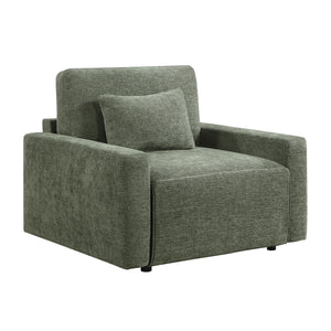 Neli Textured Fabric Convertible Sleeper Chair with Charging Ports