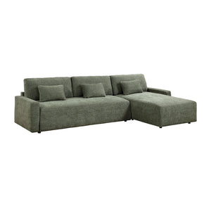 Neli Textured Fabric 2-Piece Sectional with Convertible Queen Sleeper and Right Side Chaise