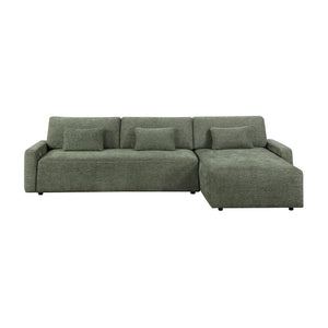 Neli Textured Fabric 2-Piece Sectional with Convertible Queen Sleeper and Right Side Chaise