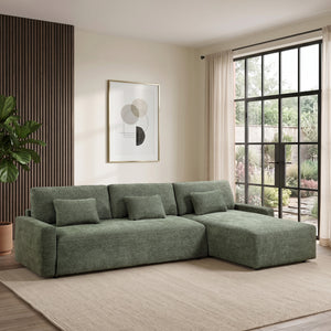 Neli Textured Fabric 2-Piece Sectional with Convertible Queen Sleeper and Right Side Chaise