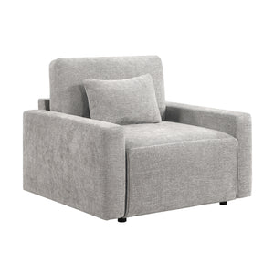 Neli Textured Fabric Convertible Sleeper Chair with Charging Ports