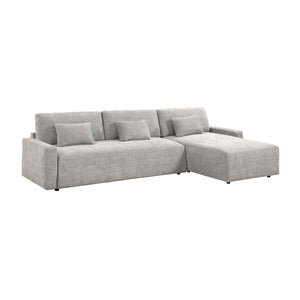 Neli Textured Fabric 2-Piece Sectional with Convertible Queen Sleeper and Right Side Chaise