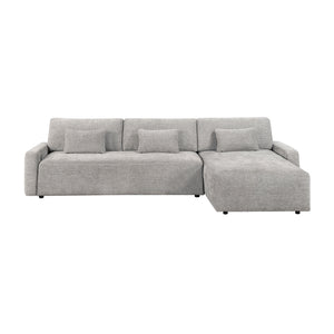 Neli Textured Fabric 2-Piece Sectional with Convertible Queen Sleeper and Right Side Chaise