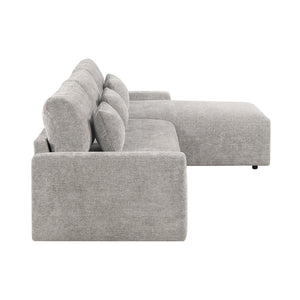 Neli Textured Fabric 2-Piece Sectional with Convertible Queen Sleeper and Right Side Chaise