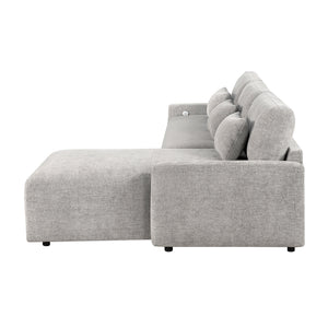 Neli Textured Fabric 2-Piece Sectional with Convertible Queen Sleeper and Right Side Chaise