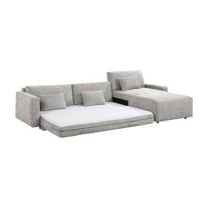 Neli Textured Fabric 2-Piece Sectional with Convertible Queen Sleeper and Right Side Chaise