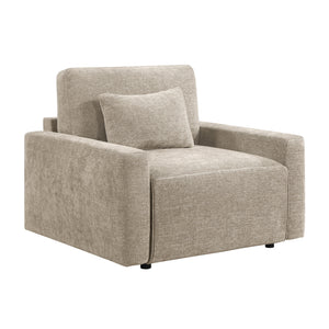 Neli Textured Fabric Convertible Sleeper Chair with Charging Ports