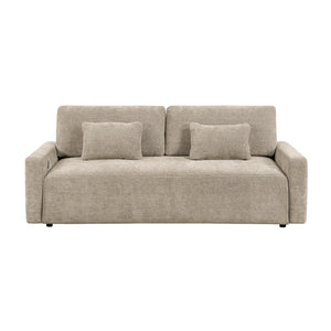 Neli Textured Fabric Convertible Queen Sleeper Sofa with Charging Ports