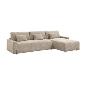 Neli Textured Fabric 2-Piece Sectional with Convertible Queen Sleeper and Right Side Chaise