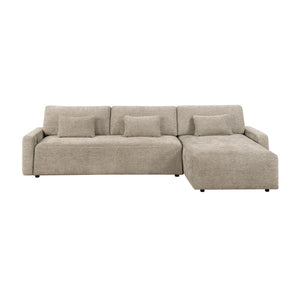 Neli Textured Fabric 2-Piece Sectional with Convertible Queen Sleeper and Right Side Chaise