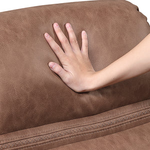 Elara Polished Microfiber Manual Double Reclining Sofa