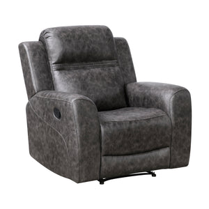 Elara Polished Microfiber Manual Reclining Chair