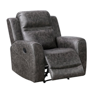 Elara Polished Microfiber Manual Reclining Chair