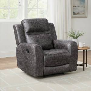 Elara Polished Microfiber Manual Reclining Chair
