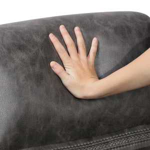 Elara Polished Microfiber Manual Double Reclining Sofa