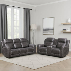 Elara 2-Piece Polished Microfiber Manual Reclining Sofa Set