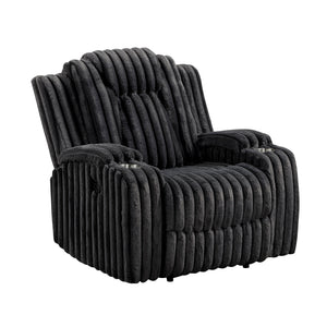 Brynda Corduroy Fabric Reclining Chair with Cup Holders