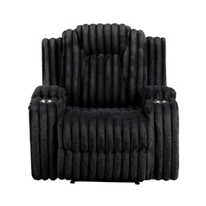 Brynda Corduroy Fabric Reclining Chair with Cup Holders