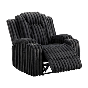 Brynda Corduroy Fabric Reclining Chair with Cup Holders