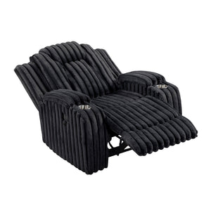 Brynda Corduroy Fabric Reclining Chair with Cup Holders